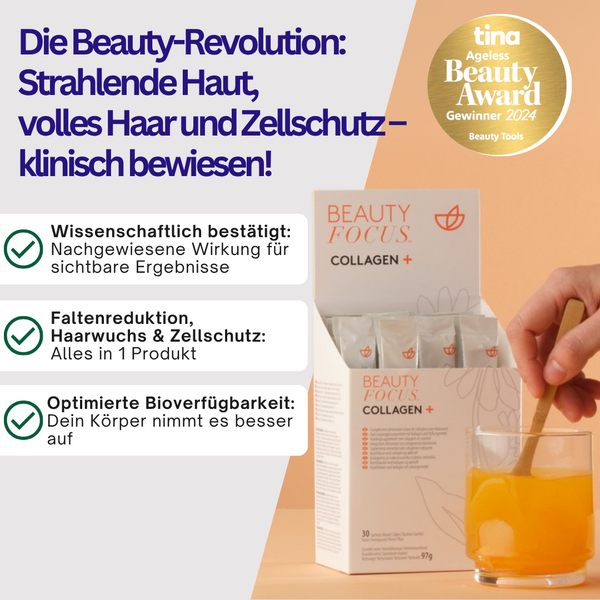 Sichtbar straffere Haut, volleres Haar & Zellschutz – in nur 8 Wochen klinisch bestätigt!✨